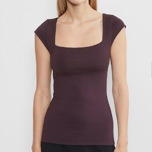 Aritzia Dark Purple Square Neck Top